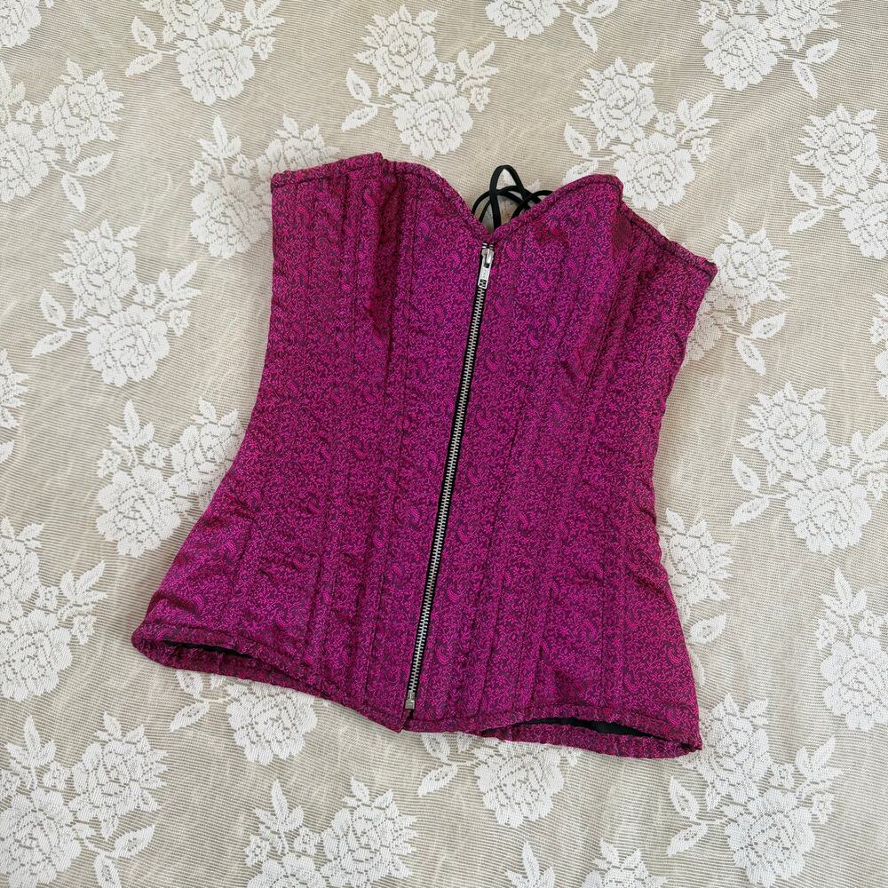 Top Drawer by Daisy Corsets Pink Brocade Corset Top Size S